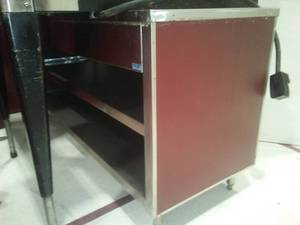 lot 190 image: DUKE Stainless Serving Prep Table w storage shelfs.