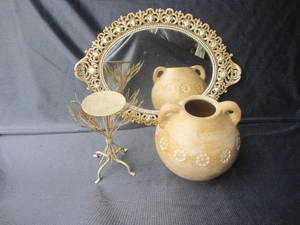 lot 181 image: Oval Mirror, Candle Stand