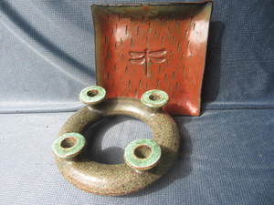 lot 188 image: Dragonfly Tray, Candle Ring