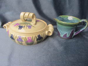lot 153 image: Pottery Iris Dish, Pitcher