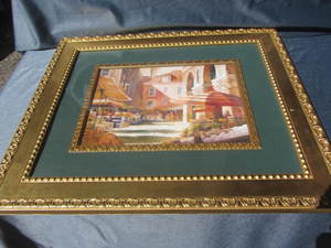 lot 37 image: European Town Square Print