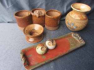 lot 82 image: Triple Vessel, Vase, Tray, SP