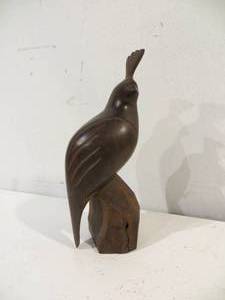 VINTAGE Wooden Bird Statue