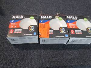 lot 69 image: 3 Halo RL 4 in. White Integrated LE...