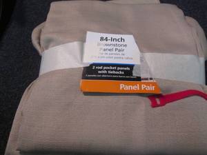 lot 123 image: 2 Rod Pocket Curtain Pair 84 inches...