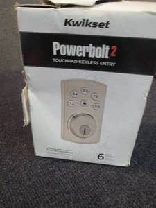lot 188 image: Kwikset Powerbolt2 Satin Nickel Sin...