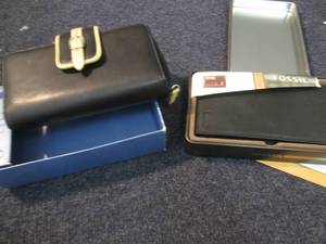 lot 201 image: Fossil Leather Executive Checkbook,...