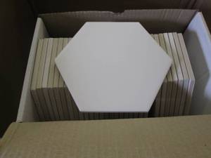 lot 298 image: 3 Cases Emser Code White Hexagon Sm...