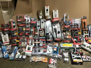 lot 24 image: Gaylord with assorted Door locks and hardware customer Returns