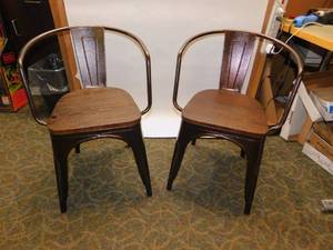 lot 15 image: 2 Brown Metal Chairs