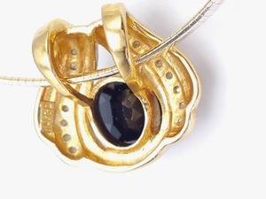 lot 7 image: Black Onyx Pendant with 16 Accent Diamonds