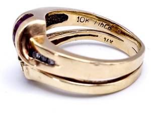 lot 1A image: Diamond and Ruby Wedding Set in Yellow 1410k Gold Respectively