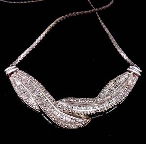 lot 9 image: Diamond Twist Estate Necklace in Gold over Sterling Silver
