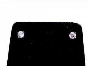 lot 18 image: Diamond Stud Estate Earrings in 14k Gold