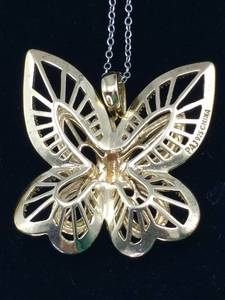 lot 26 image: Diamond Sparkling Butterfly Necklace in Sterling Silver.