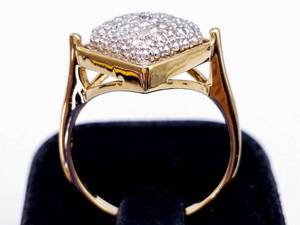 lot 28 image: Mid Century Modern Diamond Square Ring