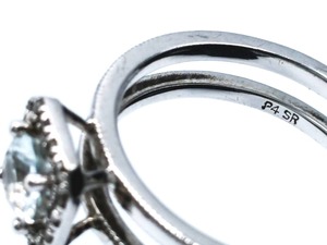 lot 30 image: Platina 4 Double Strand Ring With Diamonds and White Topaz