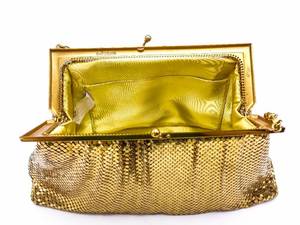 lot 53 image: Liquid Gold Mesh Whiting and Davis Co Evening Purse Clutch