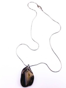 lot 62 image: Brazilian Black and White Agete Sterling Necklace