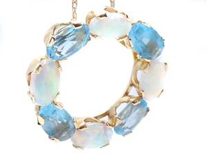 lot 12B image: Opal and Topaz Circle Estate Necklace