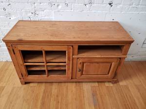 lot 70 image: Rustic oak Entertainment Stand