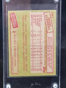 lot 46 image: 1985 Topps Roger Clemens Rookie Card # 181