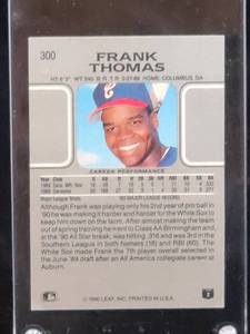 lot 7 image: 1990 Leaf Baseball Frank Thomas Rookie Card # 300
