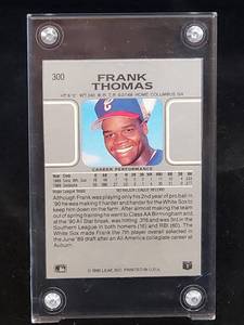 lot 29 image: 1990 Leaf Baseball Frank Thomas Rookie Card # 300