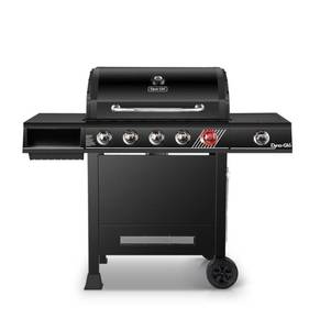 lot 17 image: DYNA-GLO 5-Burner Propane Gas Grill in Matte Black with Sear Burner and Side Burner