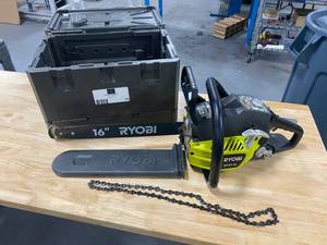 lot 19 image: RYOBI 16 in. 37cc 2-Cycle Gas Chainsaw with Heavy-Duty Case