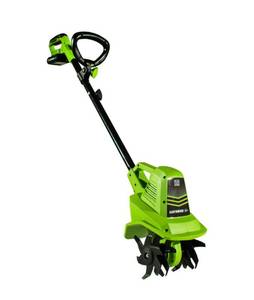 lot 23 image: EARTHWISE 7.5 in. 20-Volt Cordless Cultivator, 2 Ah Battery and Charger Included