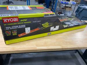 lot 26 image: RYOBI 24 in. 40-Volt Lithium-Ion Cordless Battery Hedge Trimmer (Tool Only)