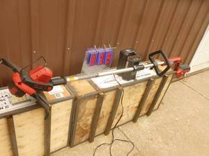 Craftsman 60 volt Weed Trimmer with battery & charger. Tested & works but battery appears weak As shown.