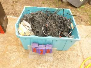 Large bin of transformers & batteries. 4.8 volt - 24 volt. Approx 100 but did not actually count. As shown.