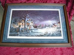 lot 2 image: Terry Redlin Winter Wonderland Framed Print