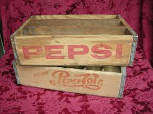 lot 9 image: 2 Antique Pepsi Wooden Crates