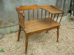 lot 42 image: Antique Phone TableBench