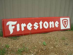 lot 61 image: Vintage Firestone DealerSign