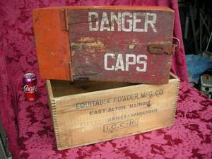 lot 84 image: Vintage Dynamite - Blasting Caps Wooden Crates