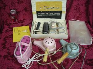 lot 87 image: Vintage Electric Haircutting and Blow Dryers