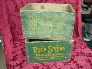 lot 128 image: 2 Vintage Rock Spring Beverages Crates