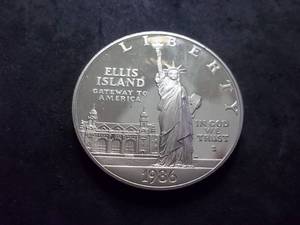 1986 US Liberty Ellis Island Silver One Dollar Proof
