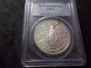 1989 S Congress Comemmorative Proof Dollar In PCGS Graded Holder PR68DCAM