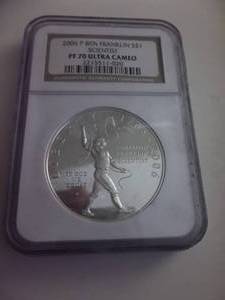 2006 Ben Franklin Scientist Comemmorative Silver Dollar Proof In NGC Graded Holder PF 70 Ultra Cameo