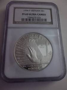 1994 Viet Nam Comemmorative Silver Dollar Proof In NGC Graded Holder PF 69 Ultra Cameo