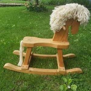 lot 4 image: Wooden Rocking Horse