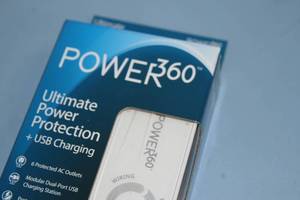 lot 17 image: New Panamax Power 360 6 Outlet Floor Power Strip  USB Charging Station