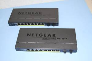 lot 60 image: Lot of Two (2) Netgear GS110TP 10 Port Gigabit Ethernet PoE Smart Managed Pro Switches