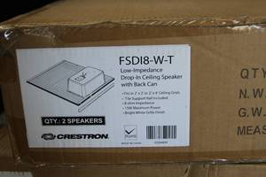 lot 78 image: New 3 PAIRS (6 Speakers) Crestron FSDI8 Full Range Pro Audio 8 Drop In Ceiling Speakers