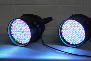lot 31 image: Pro Lighting - Pair of Par64 Par 64 7 Channel DMX Control LED Stage  Studio  Show  Event Lights